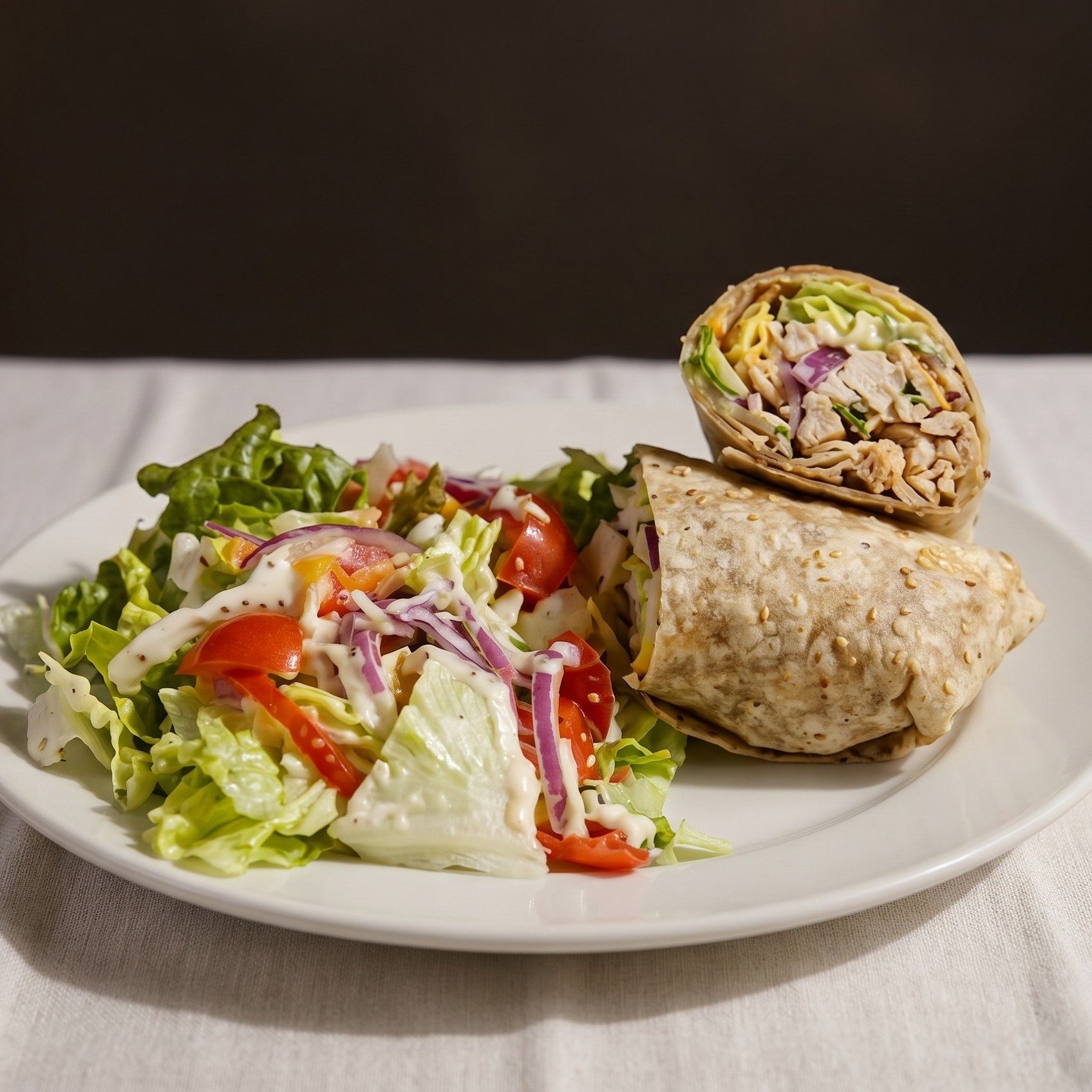 Grilled Chicken Greek Wrap.